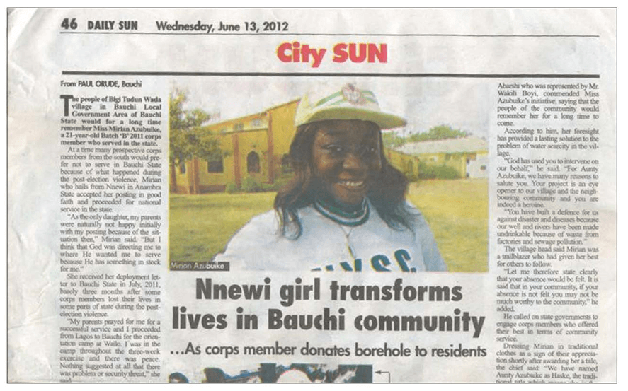 the girl who found water newspaper publication